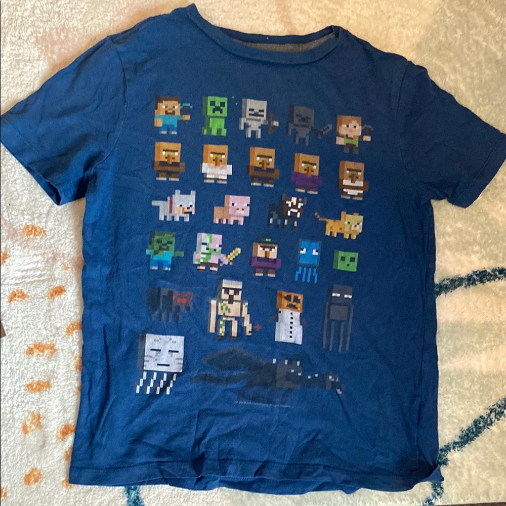 Blue Minecraft Kids T-Shirt